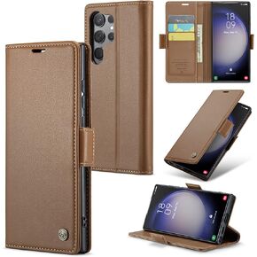 Compatible with Samsung Galaxy S23 Ultra Wallet Case with Card Holder,Kickstand Flip Folio Leather Phone Case for Samsung Galaxy S23 Ultra 6.8 inch(Wine Red)