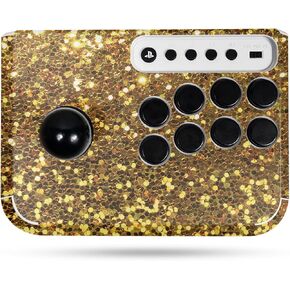 Gaming Skin Compatible with Hori Fighting Stick Mini (PS5, PS4, PC) - Gold Dazzle - Premium 3M Vinyl Protective Wrap Decal Cover - Easy to Apply | Crafted in The USA by MightySkins