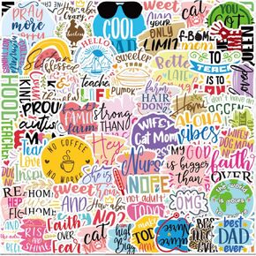 100Sheets Inspirational Words Stickers,Motivational Stickers for Water Bottle,Vinyl Waterproof Stickers Laptop Positive Stickers for Planners Scrapbooking for Teens Adults Kids