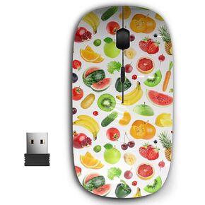 2.4G Ergonomic Portable USB Wireless Mouse for PC, Laptop, Computer, Notebook with Nano Receiver (Fruits Vegetables)