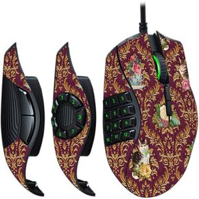 MightySkins Skin Compatible with Razer Naga Trinity - Teatime Cat Damask | Protective, Durable, and Unique Vinyl Decal wrap Cover | Easy to Apply, Remove, and Change Styles | Made in The USA