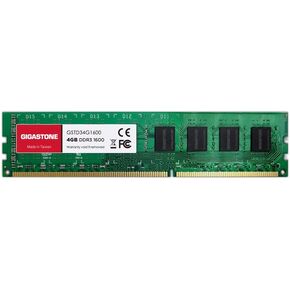 【DDR3 RAM】 GIGASTONE 4GB DDR3/DDR3L 1600MHz (1333MHz) PC3-12800 (PC3-10600) CL11 1.35V/1.5V 2Rx8 UDIMM 240 Pin Unbuffered Non ECC High Performance PC Desktop Memory Upgrade