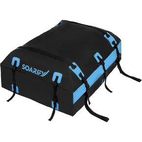 Soarify Car Roof Bag Rooftop Cargo Carrier Bag 20 Cubic feet Waterproof for All Cars with/Without Rack, Includes Anti-Slip Mat, 10 Reinforced Straps, 6 Door Hooks, Luggage Lock