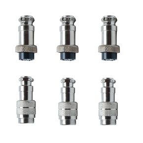 8 Pin Male+Female Microphone Connector Adapter Mic Extension Cable Connectors 6Pack