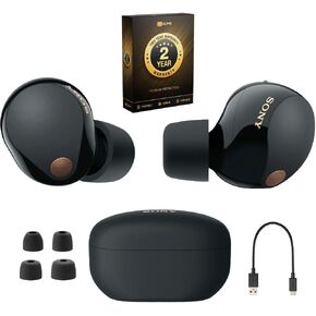 Sony WF1000XM5/B Industry Leading Noise Canceling Truly Wireless Earbuds Black (Renewed) Bundle with 2 YR CPS Enhanced Protection Pack