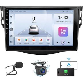 Car Stereo for Toyota RAV4 2007-2011 2GB+32GB Wireless Carplay and Android Auto 4G+WiFi GPS Navigation 9 inch Touchscreen Head Unit with HD Backup Camera/Bluetooth/Miror Link/MIC/RDS/FM/SWC in Kuwait