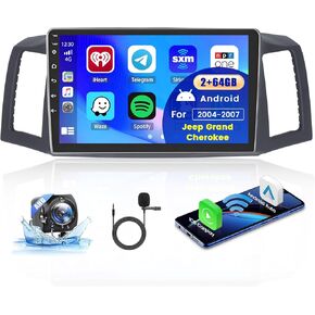 for Jeep Grand Cherokee 2004-2007 Fuluku 2+64GB Android 13 Car Stereo with Wireless Carplay Android Auto, 10.1" Touch Screen Radio Dash Kit GPS Navigation WiFi Bluetooth SWC Mic Backup Camera