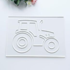 Tractor Router Template, Router Inlay Template, Clear Acrylic Router Jig, Woodworking Template (8.27'' x 11.69'')