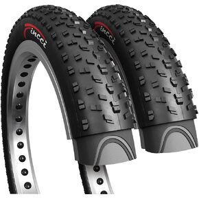 Fincci Pair 26x4.0 Fat Bike Tires 100-559 Foldable Reflective Fat Tires for Road Mountain MTB Mud Dirt Offroad Bike Bicycle - Pack of 2