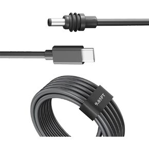 Starlink Mini 9.85FT/3M USB C to DC Power Cable-Starlink GEN 4 Power Cable Work with 65W PD Source-100W USB Type-C Input to Waterproof Barrel Jack Charging Cord-Available on-Board Output Current