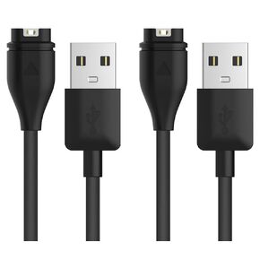Vivosmart 5 Charger Replacement USB Data Sync Charging Cable Wire Compatible with Garmin Vivosmart 5 Fitness Tracker, Black - 2Pack