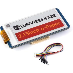 2.13inch E-Ink HAT Black White Red Yellow 4-Color E-Paper Display for Arduino/Raspberry Pi/Jetson Nano/STM32, 250x122 Pixels Resolution, SPI Communication, Compatible with 3.3V / 5V MCUs