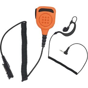 Radio Speaker Mic Shoulder Lapel Hand Microphone with 3.5mm Audio Jack Walkie Talkie Hands Free Mikes for Motorola XPR 3300 3500 3300e 3500e (Orange,IP65 Waterproof) in Kuwait