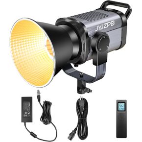 JYJZPB COB 300W Bi-Color LED Video Light with 2.4G Wireless Remote LCD Screen Full Color Continuous Output Lighting for Photography