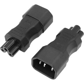 C14 to C5 Power Adapter YACSEJAO IEC 320 Male C14 to IEC Female C5 Power Extension Adapter, 2PCS