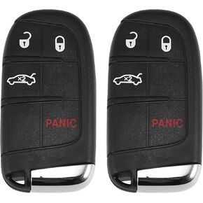 X AUTOHAUX 2pcs 433MHz 4A Chip M3M-40821302 Replacement Keyless Entry Remote Car Key Fob for Dodge Charger Challenger 2019-2022 for Chrysler 200 300 4 Buttons with Door Key