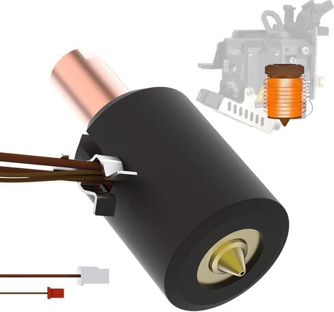HysiPrui 3D Printer Assembled Ceramic Hot End Kit - High Temperature Resistance to 300°C Hotend/Printhead Replacement with Low Friction Brass Nozzle, for K1/K1 MAX/Ender 3 V3 KE/CR10 SE in Saudi Arabia