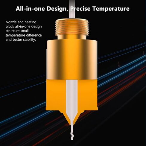 HysiPrui 3D Printer Assembled Ceramic Hot End Kit - High Temperature Resistance to 300°C Hotend/Printhead Replacement with Low Friction Brass Nozzle, for K1/K1 MAX/Ender 3 V3 KE/CR10 SE in Saudi Arabia