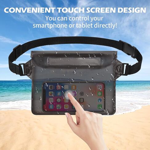 jealkip Waterproof Pouch with Adjustable Waist Strap, Waterproof Dry Bag, Keeps Cell Phones and Valuables Safe and Dry, Perfect for Kayaking, Beach, Camping and Swimming (Dark Blue) in Saudi Arabia