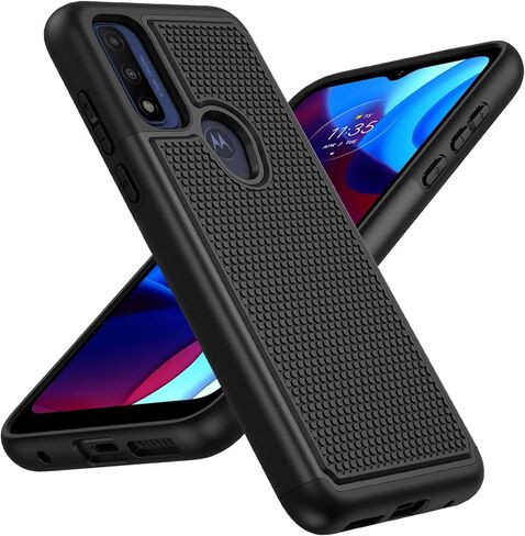 BNIUT for Motorola Moto G Pure Case: Dual Layer Protective Heavy Duty Cell Phone Cover Shockproof Rugged with Non Slip Textured Back - Military Protection Bumper Tough - 6.5inch (Matte Black) in Saudi Arabia