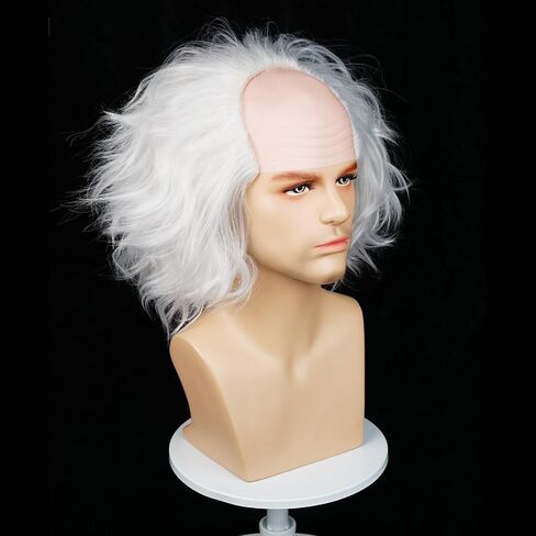 Black Wig with Bun for Women, 17.7 Inch Medium Long Straight Black Bride Goth Wig with Bangs Bun + Wig Cap for Halloween Costume Party Cosplay in Saudi Arabia