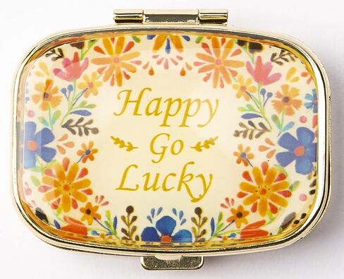 AmyZone Metal Pill Organizer Vintage Portable Compact Pill Box Pill Casefor Purse/Pocket to Contain Vitamins/Tylenol/Fish Oil/Supplements/Meds/Tablet (Happy Pills-Love Heart) in Saudi Arabia