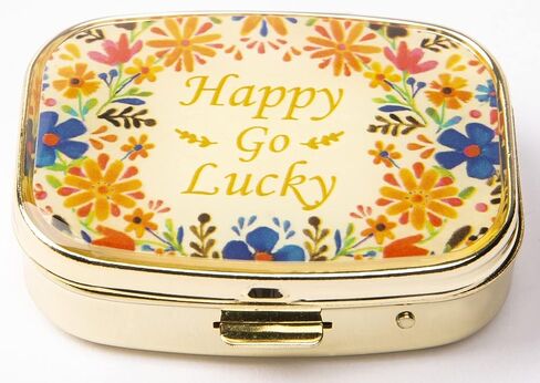 AmyZone Metal Pill Organizer Vintage Portable Compact Pill Box Pill Casefor Purse/Pocket to Contain Vitamins/Tylenol/Fish Oil/Supplements/Meds/Tablet (Happy Pills-Love Heart) in Saudi Arabia
