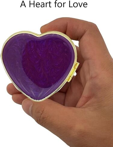 AmyZone Metal Pill Organizer Vintage Portable Compact Pill Box Pill Casefor Purse/Pocket to Contain Vitamins/Tylenol/Fish Oil/Supplements/Meds/Tablet (Happy Pills-Love Heart) in Saudi Arabia