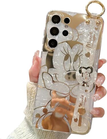 for Galaxy S24 Ultra Case Wrist Band Kickstand Cover Ultra Slim IMD Animal Pattern Shockproof Protection Holder Cover for Samsung Galaxy S24 Ultra 5G(Cartoon Characters) in Saudi Arabia