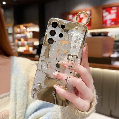 for Galaxy S24 Ultra Case Wrist Band Kickstand Cover Ultra Slim IMD Animal Pattern Shockproof Protection Holder Cover for Samsung Galaxy S24 Ultra 5G(Cartoon Characters) in Saudi Arabia