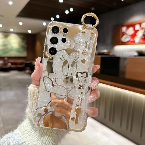 for Galaxy S24 Ultra Case Wrist Band Kickstand Cover Ultra Slim IMD Animal Pattern Shockproof Protection Holder Cover for Samsung Galaxy S24 Ultra 5G(Cartoon Characters) in Saudi Arabia