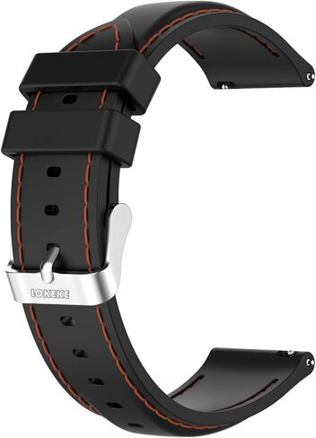 LOKEKE for TicWatch Pro 3 Replacement Wrist Band - 22MM Replacement Silicone Wrist Watch Band Strap For TicWatch Pro 3/3 LTE(Silicone Black) in Kuwait