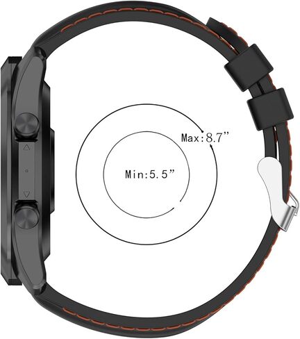 LOKEKE for TicWatch Pro 3 Replacement Wrist Band - 22MM Replacement Silicone Wrist Watch Band Strap For TicWatch Pro 3/3 LTE(Silicone Black) in Kuwait