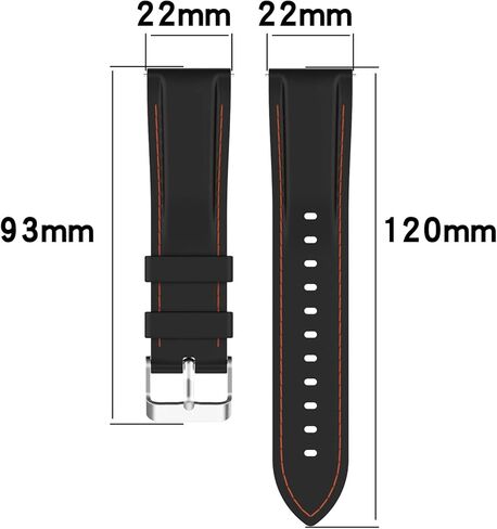 LOKEKE for TicWatch Pro 3 Replacement Wrist Band - 22MM Replacement Silicone Wrist Watch Band Strap For TicWatch Pro 3/3 LTE(Silicone Black) in Kuwait