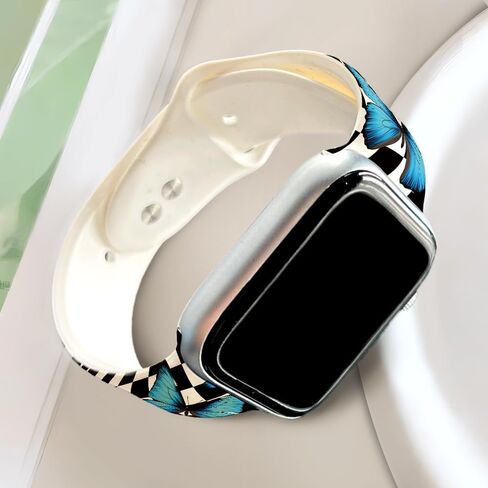 SEized Compatible with Apple Watch Band 40MM,60S Check Red Flower Wristband Black Sport Strap Soft silicone for Women Men,for iWatch Series 9 8 7 6 SE 5 4 3 2 1 Ultra in Kuwait