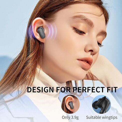 سماعات أذن لاسلكية حقيقية من BUGANI، سماعات أذن بلوتوث مع باس عميق، سماعات أذن ENC لإلغاء الضوضاء مع وقت تشغيل 24 ساعة، شحن سريع، بلوتوث 5.3، مقاومة للماء IPX6، ملاءمة آمنة للعمل الرياضي in Kuwait