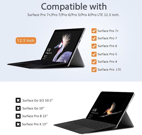 حافظة TiMOVO لجهاز Microsoft Surface Pro 7 / Pro 7 Plus/Pro 6 / Pro 5 / Pro 4 / Pro LTE، حافظة حماية متينة مع حامل قلم وحزام يد مرن، متوافقة مع لوحة مفاتيح نوع الغطاء in Saudi Arabia