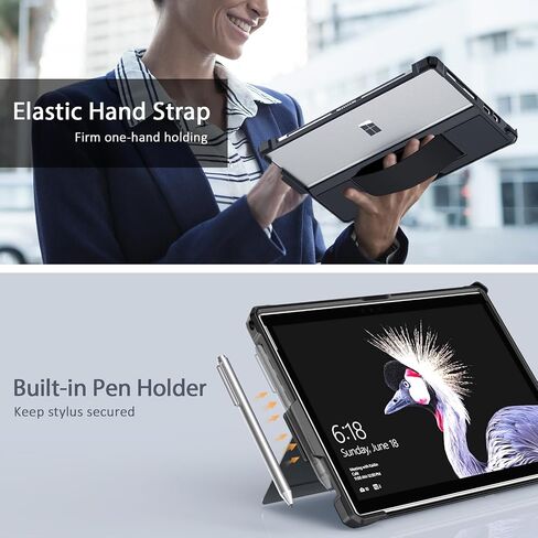 حافظة TiMOVO لجهاز Microsoft Surface Pro 7 / Pro 7 Plus/Pro 6 / Pro 5 / Pro 4 / Pro LTE، حافظة حماية متينة مع حامل قلم وحزام يد مرن، متوافقة مع لوحة مفاتيح نوع الغطاء in Saudi Arabia