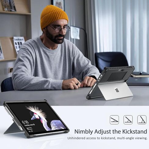 حافظة TiMOVO لجهاز Microsoft Surface Pro 7 / Pro 7 Plus/Pro 6 / Pro 5 / Pro 4 / Pro LTE، حافظة حماية متينة مع حامل قلم وحزام يد مرن، متوافقة مع لوحة مفاتيح نوع الغطاء in Saudi Arabia