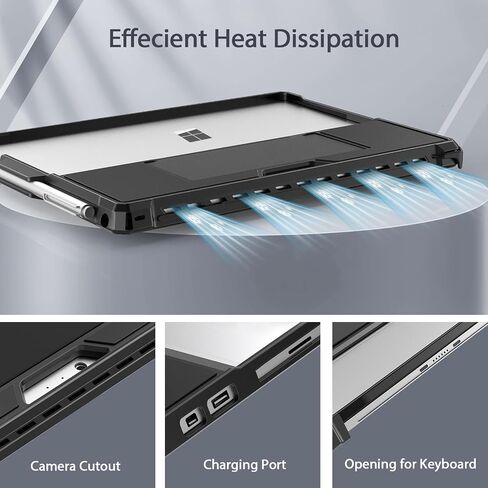 حافظة TiMOVO لجهاز Microsoft Surface Pro 7 / Pro 7 Plus/Pro 6 / Pro 5 / Pro 4 / Pro LTE، حافظة حماية متينة مع حامل قلم وحزام يد مرن، متوافقة مع لوحة مفاتيح نوع الغطاء in Saudi Arabia