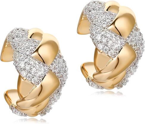MEVECCO Gold Ear Cuffs Earrings for Women 18K Gold Plated Seashell Ear Cuff No Piercing Delicate Simple Minimalist Cubic Zircon Cuff Earrings Hypoallergenic Handmade Ear Jewelry Gift in Saudi Arabia