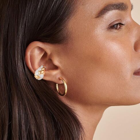 MEVECCO Gold Ear Cuffs Earrings for Women 18K Gold Plated Seashell Ear Cuff No Piercing Delicate Simple Minimalist Cubic Zircon Cuff Earrings Hypoallergenic Handmade Ear Jewelry Gift in Saudi Arabia