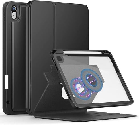 Rotating Case for iPad 10th Generation 10.9 Inch Tablet (2022 Model) Cover with Pencil Holder - 360 Degree Rotating Multi-Angle Viewing Protective Stand Cover with Auto Sleep/Wake,Black in Saudi Arabia