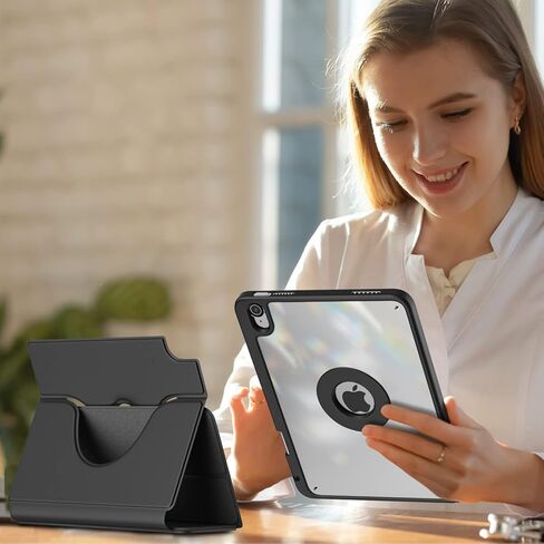 Rotating Case for iPad 10th Generation 10.9 Inch Tablet (2022 Model) Cover with Pencil Holder - 360 Degree Rotating Multi-Angle Viewing Protective Stand Cover with Auto Sleep/Wake,Black in Saudi Arabia