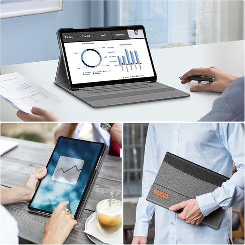 حافظة Fintie لجهاز Samsung Galaxy Tab A9 Plus/A9+ 5G 11 بوصة موديل 2023 (SM-X210/X216/X218)، غطاء عمل متعدد الزوايا مع جيب للنوم/الاستيقاظ التلقائي، رمادي in Saudi Arabia