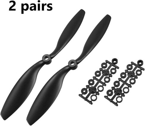 TOP-VIGOR 8pcs CW CCW RC Propellers 9047 9 x 4.7 Inch 2-Vane Fixed-Wing RC Vehicle Propellers Replacement for RC Airplane with Adapter Rings Nylon Red, 4CW+4CCW in Saudi Arabia