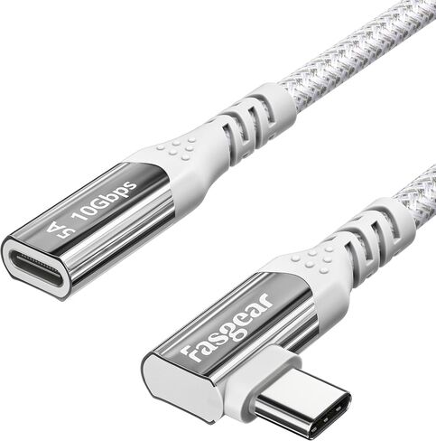 Fasgear USB C Extension Cable 6ft 10Gbps Data Sync USB 3.2 Type C Male to Female Extender Nylon Braided 100W Fast Charging Compatible for PSVR2/Mac-Book Pro/Mavic 2/Switch/PS5/Mag Safe Charger in Saudi Arabia