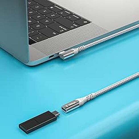Fasgear USB C Extension Cable 6ft 10Gbps Data Sync USB 3.2 Type C Male to Female Extender Nylon Braided 100W Fast Charging Compatible for PSVR2/Mac-Book Pro/Mavic 2/Switch/PS5/Mag Safe Charger in Saudi Arabia