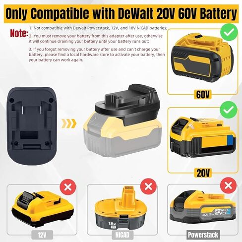 لمحول بطارية DeWalt، قم بتحويل بطارية DeWalt 20V 60V إلى محول بطارية Milwaukee M18 18V، يعمل مع أداة الطاقة Milwaukee M18 (المحول فقط) in Kuwait