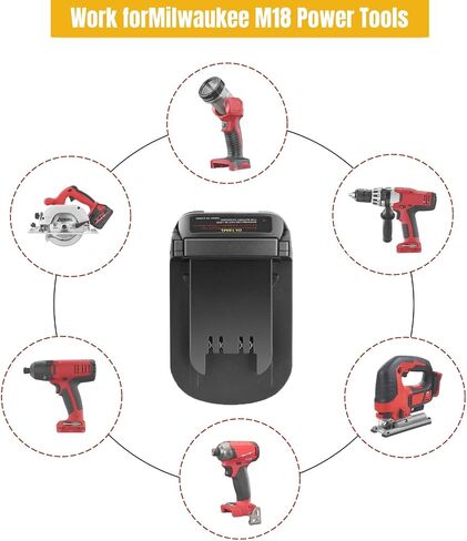 لمحول بطارية DeWalt، قم بتحويل بطارية DeWalt 20V 60V إلى محول بطارية Milwaukee M18 18V، يعمل مع أداة الطاقة Milwaukee M18 (المحول فقط) in Kuwait